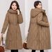 Oversized Puffer Coat With Belt – Women's Long Winter Jacket (Knee-Length, Quilted Lining, Thickened Insulation, L-XXXL)_voghion.com