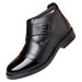 Scarpe invernali da uomo in cotone caldo, foderate in pile, con velcro, scarpe casual da lavoro in vera pelle_voghion.com
