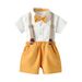 Kinderkleidung Sommer Jungen Kurzarm Overall Anzug Baumwolle weißes Hemd Geburtstagsleistung Kleidung Kinderkleidung_voghion.com