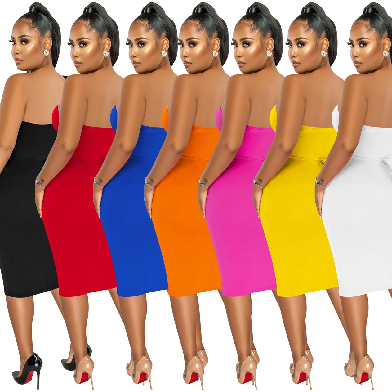 Women's Clothing fashion casual ruffled slit one shoulder sleeve dress women's clothing_voghion.com