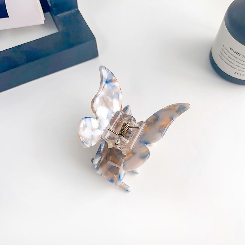 Unisex Super fairy magic butterfly grab acetic acid plate hair grab sweet temperament back head hair clip disc hair shark clip_voghion.com