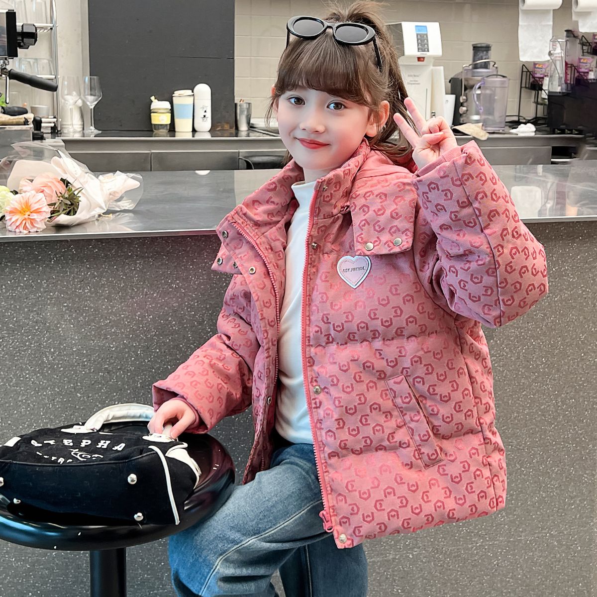 Winterkleidung für Mädchen 2024 im neuen Stil im Westernstil, dicke Daunenjacke für große Mädchen, kurze Baumwolljacke_voghion.com