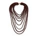 Collana di perline fatte a mano multistrato in stile etnico ZA con lunga catena a forma di cascata esagerata_voghion.com