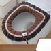 Fleece Toilet Seat Cushion All Seasons Cartoon Pattern Color Block V-Shaped U-Shaped Universal Antibacterial Clean_voghion.com