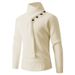 Men's High Neck Button Scarf Pullover Sweater – Winter Knitwear Casual Base Layer (Black, Red, Apricot, Grey, M-4XL)_voghion.com