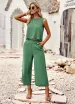 Heißer verkauf 2023 Sommer Leinen Hose Sets Elegante Mode Casual Ärmelloses Top und Hosen Anzug Zwei Stück Set für Frauen passenden Outfit_voghion.com