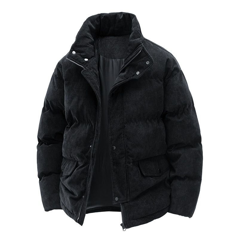 Stehkragen Baumwolljacke Herren Winter Winddicht Plus Samt Verdickte Baumwolljacke Paar Verdickter Cord Hohe Qualität_voghion.com