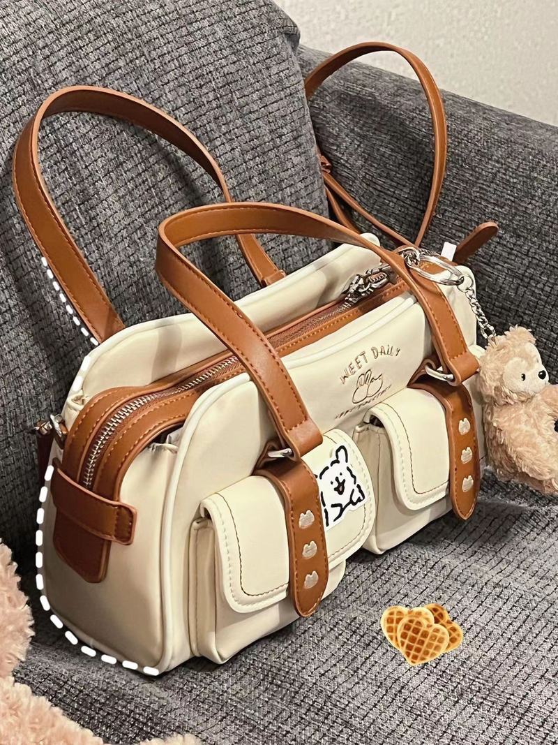 Retro Small Crowd Portable Bowling Bag Female 2023 New Mini Hit Color Sweet cool Cambridge bag shoulder Messenger bag_voghion.com