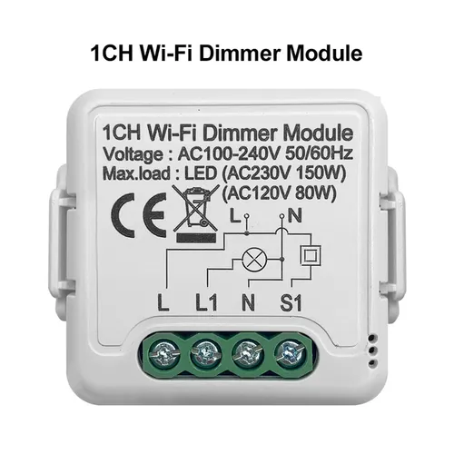 Tuya Wifi Smart Dimmer Schaltmodul 10A Ënnerstëtzung 2-Wee Kontroll Dimmbar Liichtschalter 1 2 Gang Aarbecht mat Alexa Google Home_voghion.com