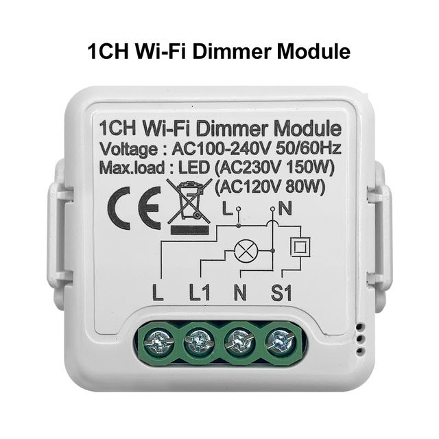 Έξυπνη μονάδα διακόπτη Tuya Wifi 10A, υποστήριξη 2 κατευθύνσεων, διακόπτης φωτισμού με δυνατότητα ρύθμισης φωτεινότητας, λειτουργία 1/2 Gang με Alexa Google Home_voghion.com