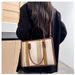 Large Capacity Handheld Tote For Women 2025 New European And American Trendy Canvas Color-Block Striped Single Shoulder_voghion.com