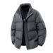 Doudoune oversize en coton pour homme – Manteau d'hiver épais, coupe ample et décontractée, noir et blanc_voghion.com