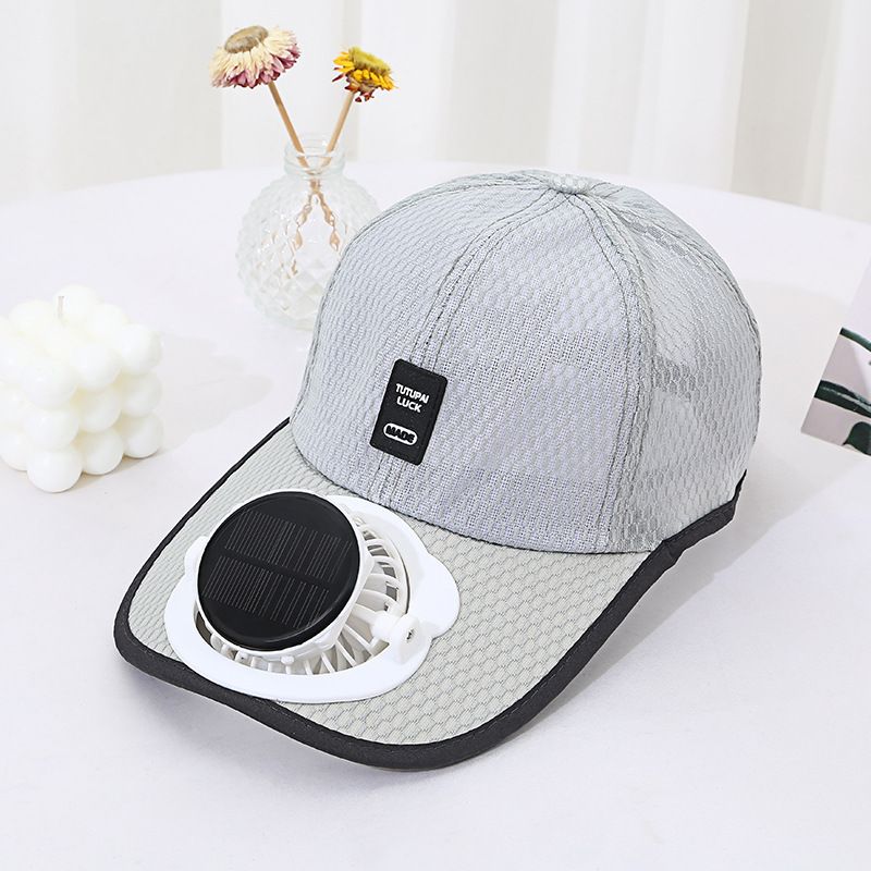 Single Price Summer New Breathable Mesh Solar Charging Fan Hat Sunshade Sun Protection For Men And Women Adults_voghion.com