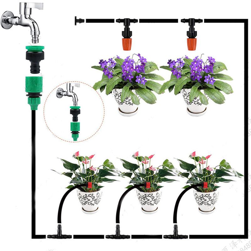 158 PCS+40m Automatic Micro Drip Irrigation System Garden Irrigation Spray Self Watering Kits with Adjustable Dripper_voghion.com