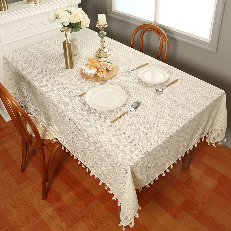 Christmas tablecloth modern embroidery lace living room kitchen rectangular non slip decorative cover cloth table mat_voghion.com