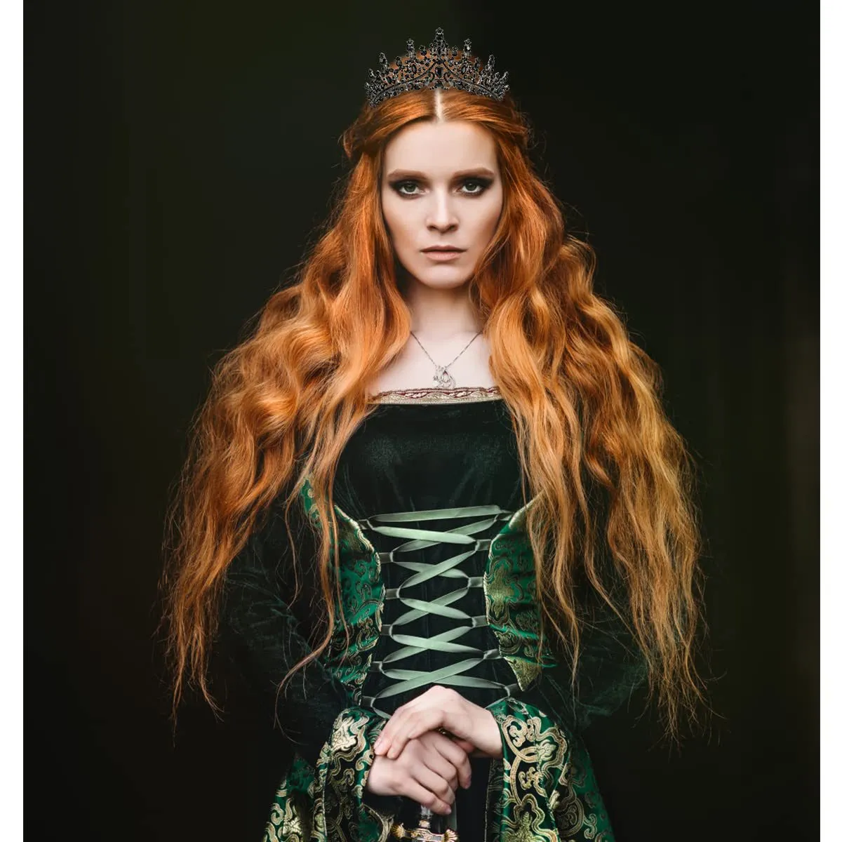 Bridal Crown Alloy Hair Accessories Wedding Dress Rhinestone Headband Electroplating Birthday Crown Dinner Wedding Headdress_voghion.com