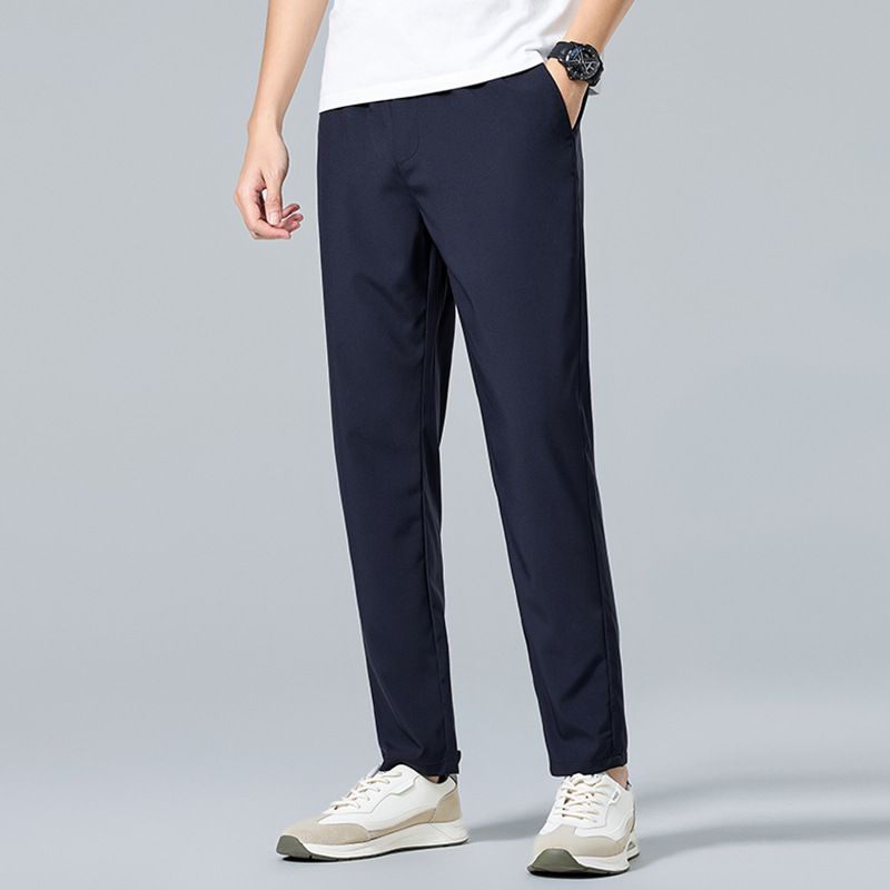 Pantalon droit léger et respirant pour homme, séchage rapide, pour l'été - Tissu extensible confortable, style décontracté et professionnel, plusieurs couleurs et tailles_voghion.com
