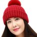 Cappello lavorato a maglia caldo foderato in pile, per ciclismo all'aperto, all'ingrosso, in filato spesso, con pompon, per autunno e inverno, da donna_voghion.com