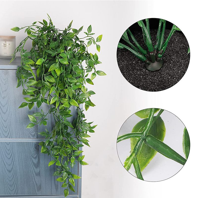 Potted fake hanging plant pothos mandala with potted room desk decoration flower_voghion.com