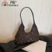 Women Suede Shoulder Leopard Print Hobo Zipper Closure Trendy Retro Handbag Work Shopping Bag_voghion.com
