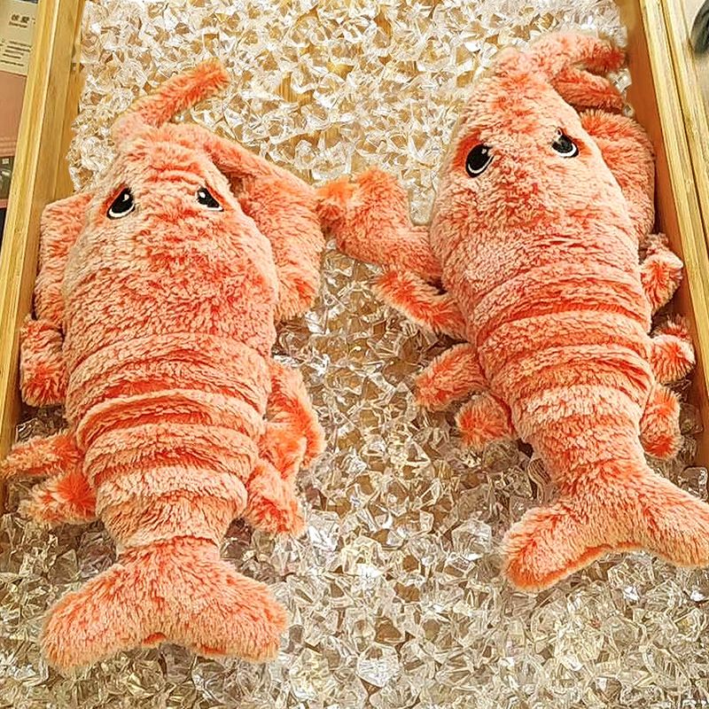 Pet electric simulation jumping crayfish puppy grinding teeth to relieve boredom plush toy_voghion.com