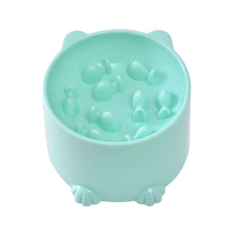 Guangying Cat Food Bowl Tall Feet Cartoon Shape Large Capacity Anti-choking Neck Protector Pet Dog Food Dispenser Water Bowl Daily Supply_voghion.com