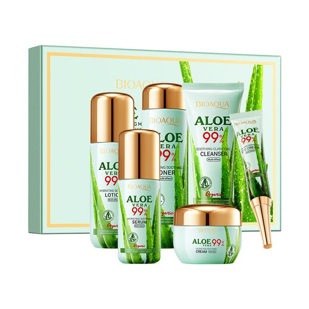 Full English BIOAOUA Aloe Vera Soothing Moisturizing Beauty Six-Piece Nourishing Skincare Set_voghion.com