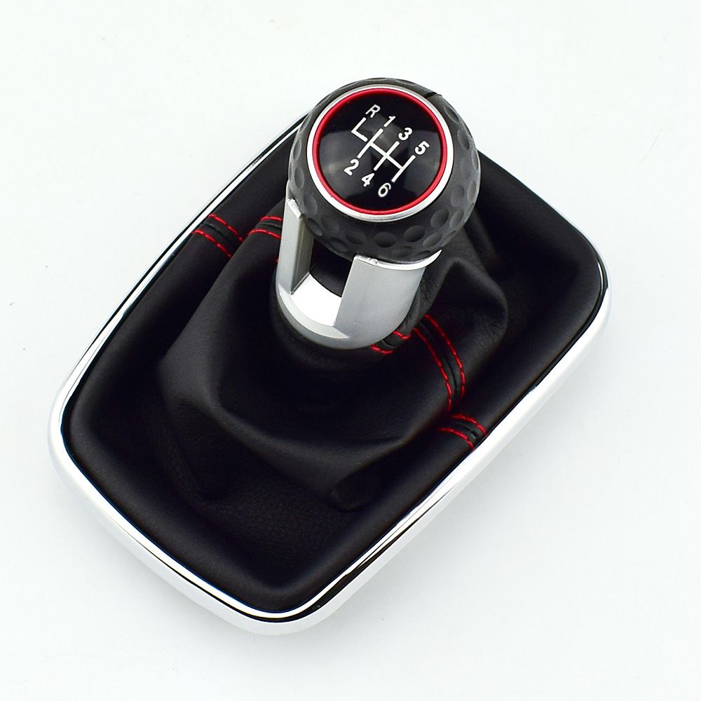5/6 Speed 12mm Gear Shift Knob Lever Shifter Gaiter Boot For V-W Golf IV 4 G-TI R32 Bora Je-tta 1999-2004_voghion.com