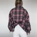 2025 Loose Pink Plaid Shirt Fashion Casual Oversized Sun Protection Cardigan Women's Clothing_voghion.com