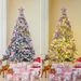 Pink Flocked Snow Christmas Tree Decor Set With LED Lights - 1.2M/1.5M/1.8M/2.1M/2.4M/3M For Home, Hotel & Mall Decoration_voghion.com