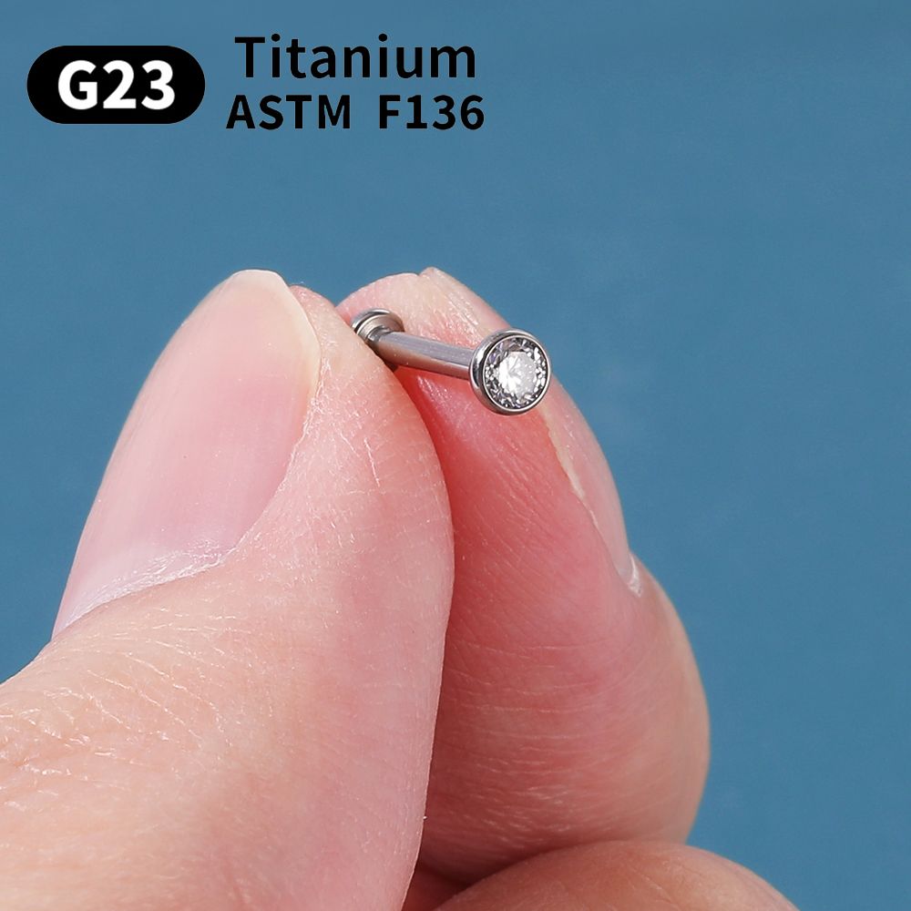 1/5/10 pezzi G23 Piercing in titanio Labret Stud Piercing al labbro Naso Kit Sopracciglio C Rod Gioielli per il corpo ASTM-F136 Orecchino per cartilagine_voghion.com