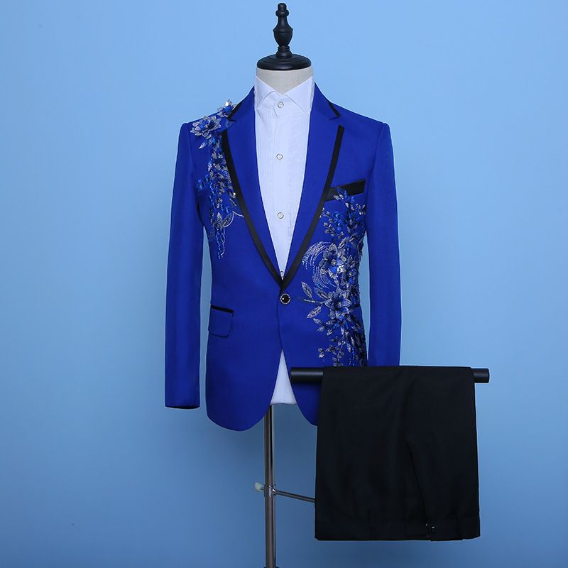 CT 2025 New Sequin Suit Set Men's Slim Fit Formal Wear Choir Costume Male Singer Host Performance Outfit_voghion.com
