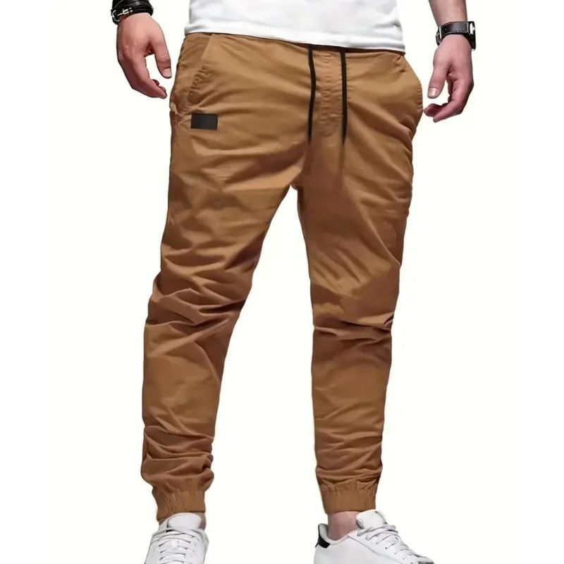 2025 Neue Cargohose Für Herren, Lockere, Gerade Sportbekleidung, Einfarbige Jogginghose, Große Jogger, Gewebte Hose, Lässige Herrenhose_voghion.com