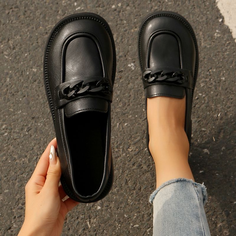 Miękka podeszwa pojedyncze buty dla kobiet kokarda vintage platforma mokasyny małe skórzane buty dla kobiet grube obcasy_voghion.com