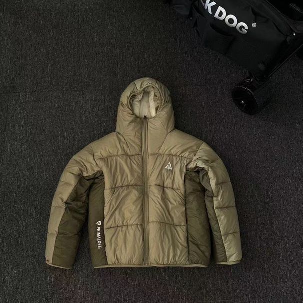 Vīriešu apģērbs Jauns ziemas mazo āķu sērijas ACG kokvilnas mētelis sabiezēts izšūts silts kapuces mētelis vīriešiem un sievietēm kokvilnas mētelis brīvs kapuces mētelis_voghion.com