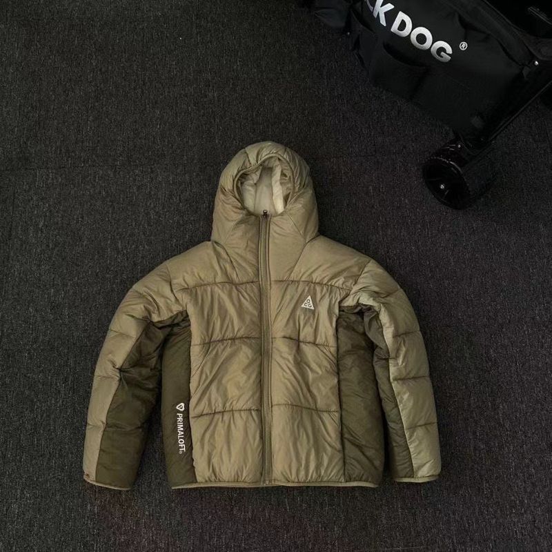 Men's Clothing New winter small hook series ACG cotton coat thickened embroidered warm hooded coat men and women cotton coat loose hooded coat_voghion.com