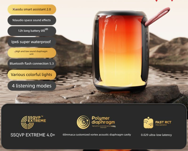 Altoparlante portatile impermeabile Bluetooth Jinyun K60 per esterni, subwoofer wireless Xiaodu Smart, volume elevato_voghion.com