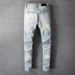 2023 Stretchjeans für Herren, trendiger Sommer, dünner Stil, Lochstickerei, Slim Fit, helle Farbe, vielseitige lange Hose_voghion.com