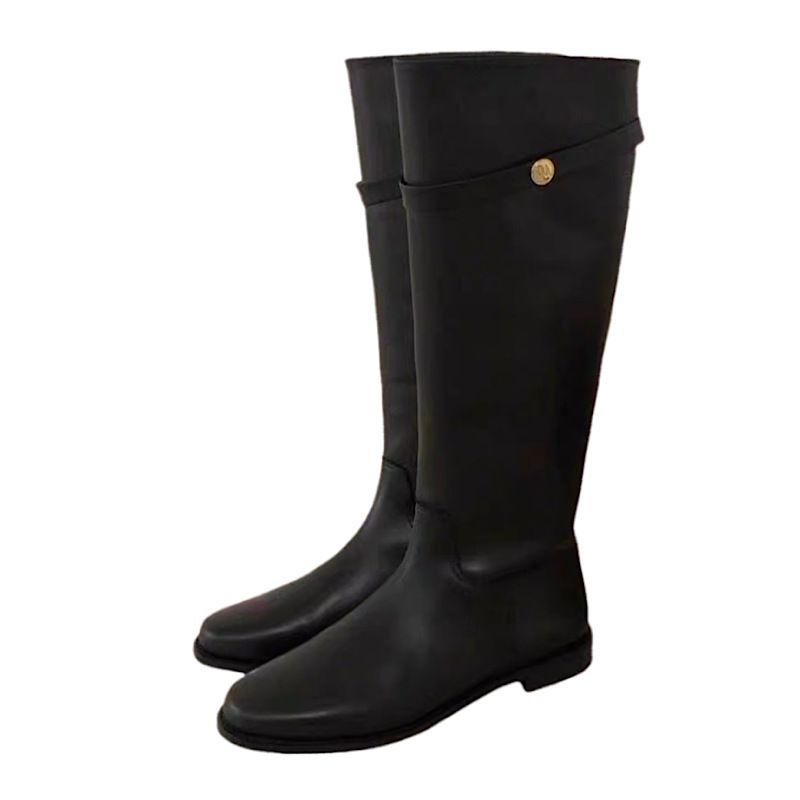 Hohe Zylinder Kleine Gold Schnalle Über Die Knie Stiefel 2025 Herbst Und Winter Neue Mode_voghion.com
