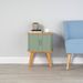 Side Table With Sage Green Sliding Doors 580mm H X 450mm W X 450mm D_voghion.com