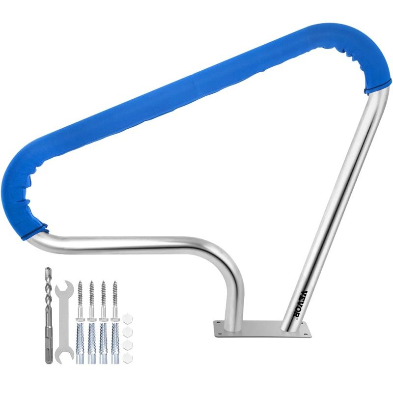 Rail Handrail 39x32 Steel 304 Silver Stainless Railing Capacity H Humanized Pool Pool Swimming 250LBS Load Pool Pool Rustproof_voghion.com