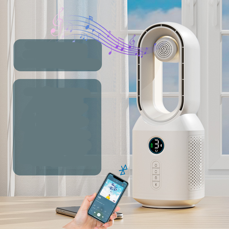 Bluetooth Speaker 2025 New Leafless Desktop LED Light USB Charging Home Gift Creative Table Fan_voghion.com