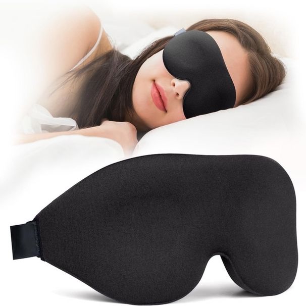 Maschera per dormire 3D, regolabile, adatta a uomini e donne con zero pressione sugli occhi, traspirante e maschera per gli occhi che blocca la luce_voghion.com