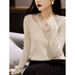 Elegante Japanse en Koreaanse temperament, getailleerde schapenwol V-hals kant single wear basis gebreide trui top voor vrouwen_voghion.com