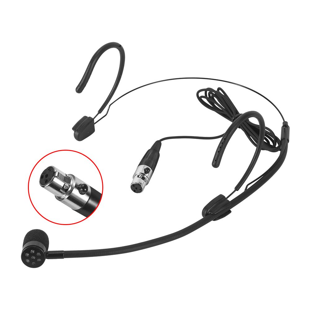 iiiMymic Microfono a condensatore per cuffie da concerto professionale nero per trasmettitore body-pack wireless Shure Mini 4 pin XLR TA4F_voghion.com