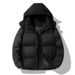 Unisex Color-Block Corduroy Puffer Jacket – Stand Collar Hooded Winter Coat (XS-2XL, Black/Khaki/Green)_voghion.com