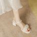 MTX French Style High Heels New High-end Fairy Pearl Bow Fashion One-strap Summer Dress Sandals For Women_voghion.com