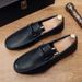 SHLIANG Herren Slipper mit flacher Sohle, lässige Loafer, weiche Sohle, bequem, strapazierfähig, Obermaterial aus Polyurethan, modische Flats, X0029_voghion.com