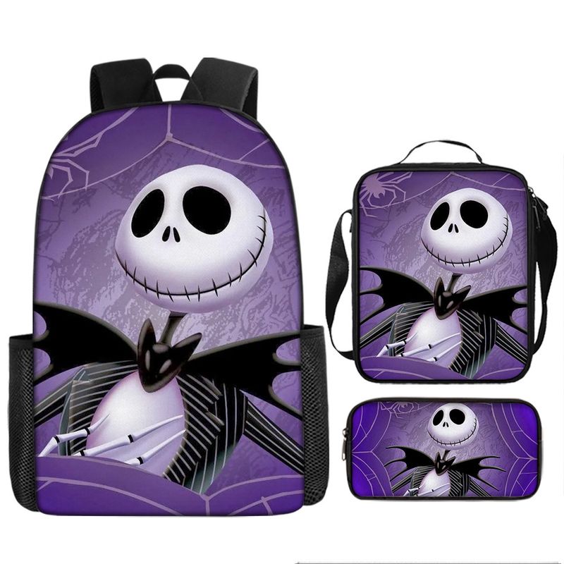 Halloween backpack pumpkin ghost three piece set primary and secondary school students backpack children's backpack shoulder bag pencil case_voghion.com
