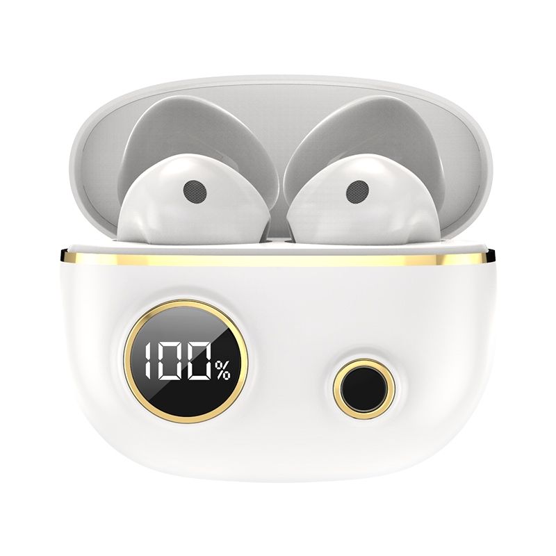 PRO100 TWS Bluetooth 5.2 zajszűrős vízálló fülhallgató 9D sztereó sport fejhallgató töltőtokkal (fehér)_voghion.com